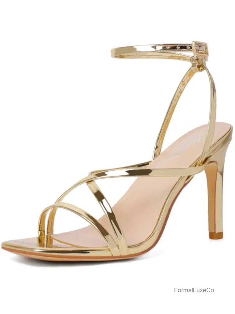 Strappy High Heels Square Open Toe Lace Up Heeled Sandals Ankle Strap Stiletto